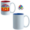 15 Oz. El Grande Mug - 4 Color Process (White/Royal Blue Interior)